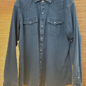 PONCHO OUTDOORS Denim Pearl Snap Shirt XL